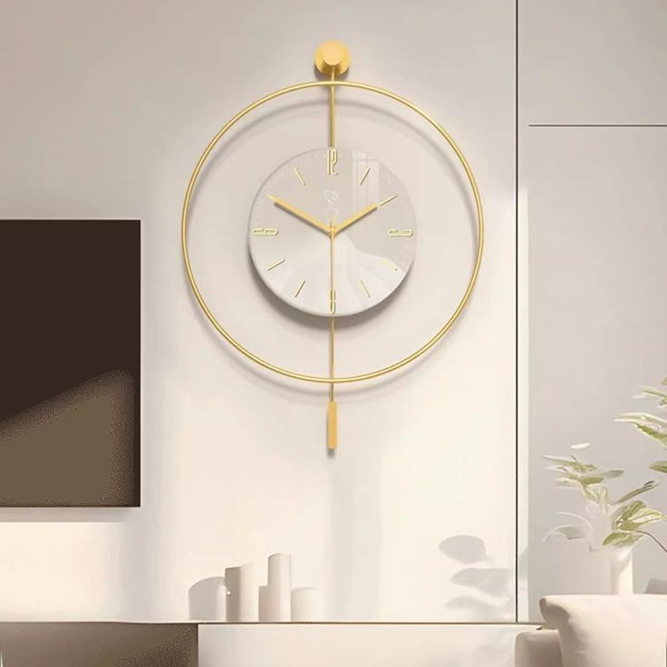 ساعت دیواری طلایی مدرن | سبک مینیمال و جدید(بدون لایت)